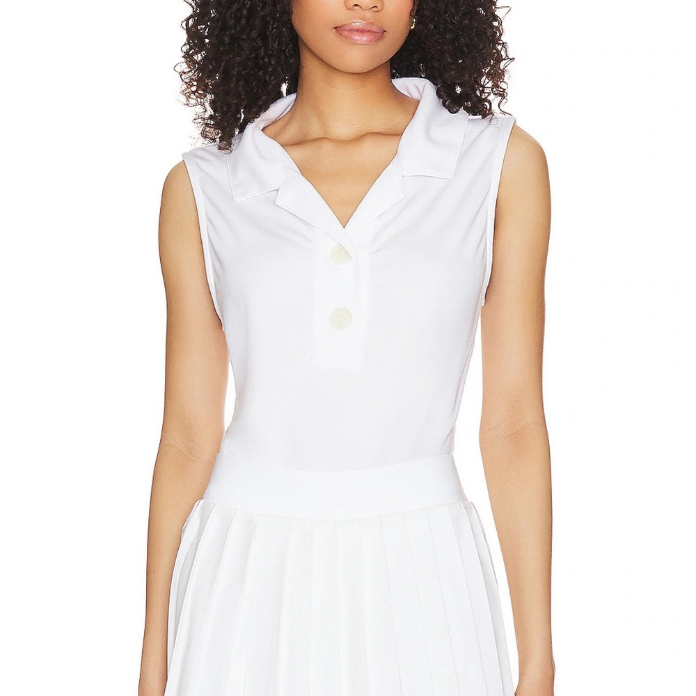 Varley sleeveless white collared shirt